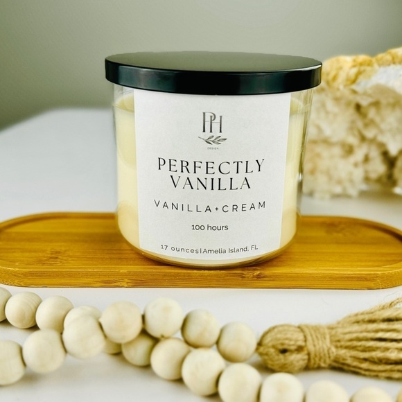 Perfectly Vanilla 9oz Candle‎ with notes of Buttercream,Vanilla & Bourbon - Picture 1 of 6